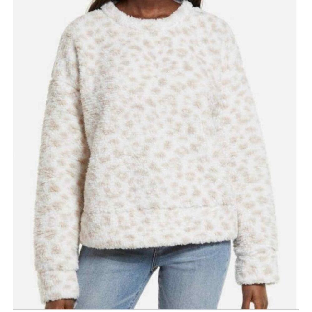 5/$25 NWT Thread &‎ Supply Sherpa Fleece Pullover Sweater in Snow Leopard